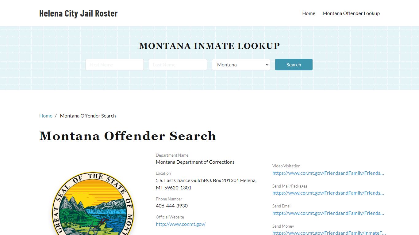 Montana Offender Lookup, City Jail Records Search