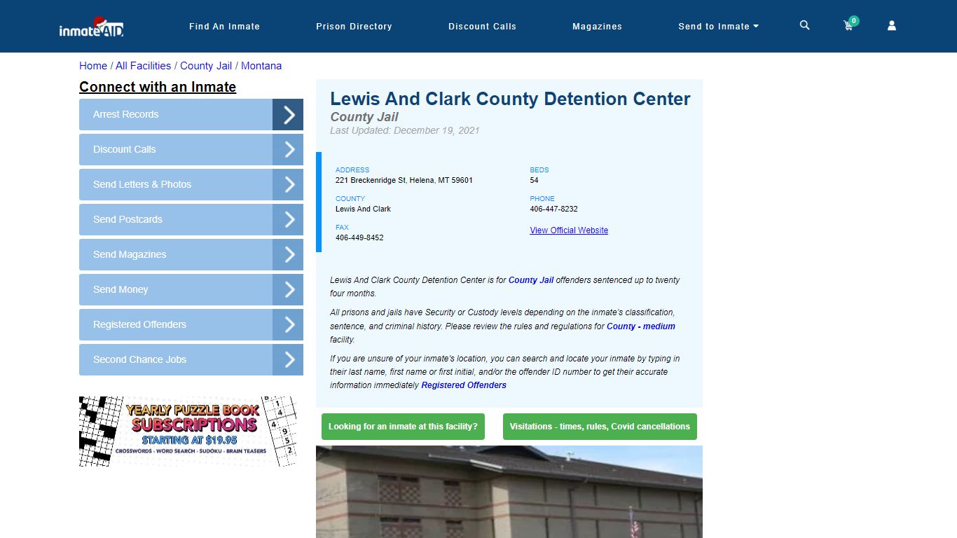 Lewis And Clark County Detention Center - Inmate Locator - Helena, MT