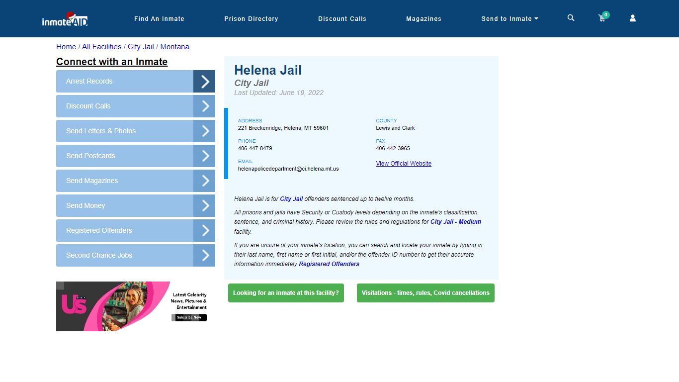 Helena Jail | Inmate Locator